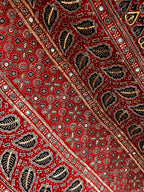 Malika | Handcrafted Ajrakh Couture Saree [Ready to Dispatch]