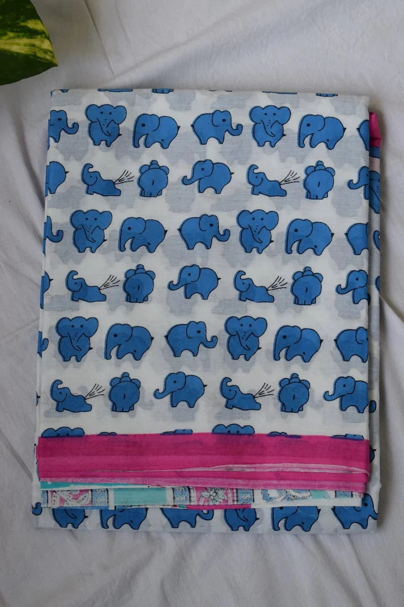 Tanya Mittal Handblock Mulmul saree