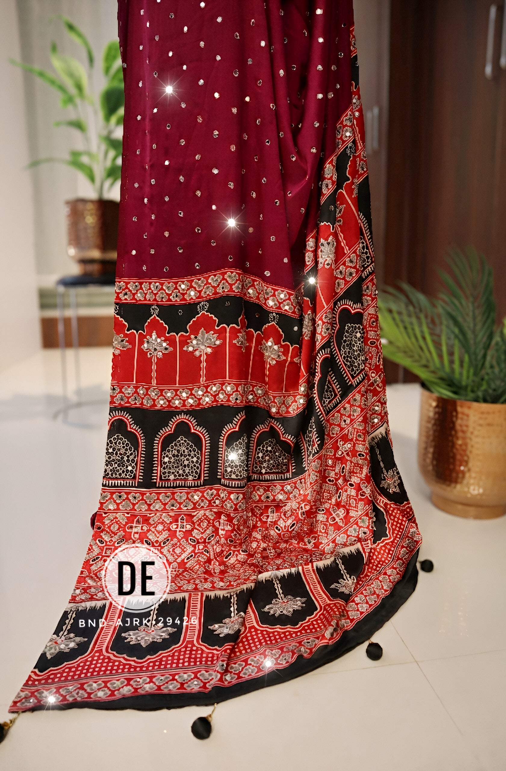 Nashna  - Pure Modal Ajrakh saree