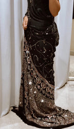 Aaina - Designer Ajrakh Handworked Saree