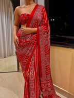 Apoorva | Handcrafted Ajrakh Couture Saree