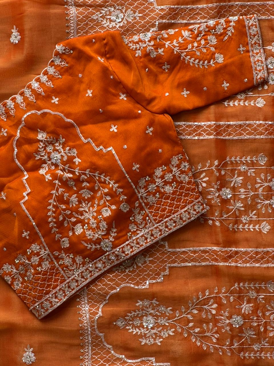 Aishu - Soft Tissue Aari Handwork Saree