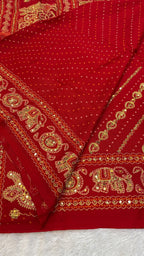 Kunti - Premium Gajji Silk Saree with full Handwork