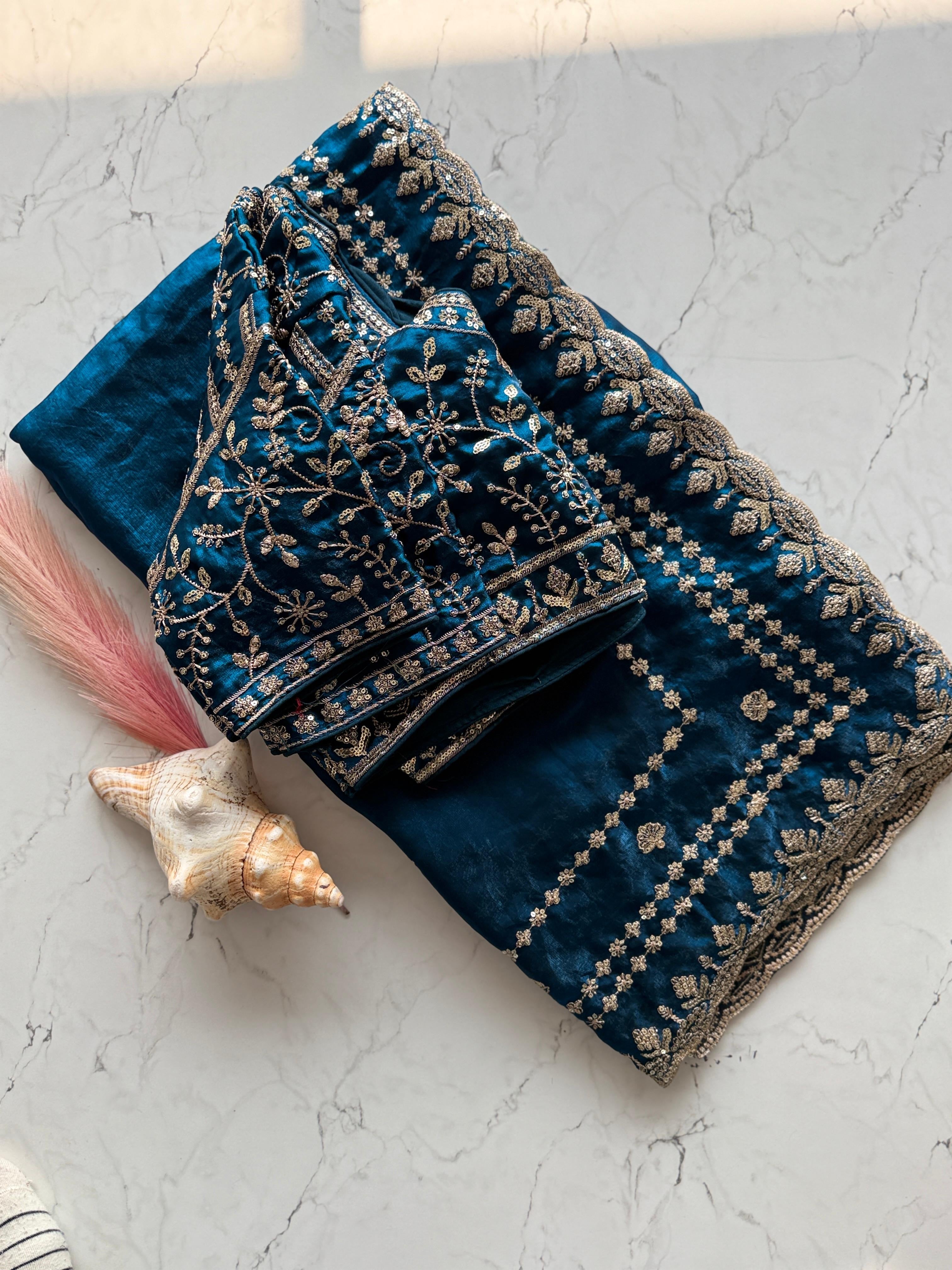 Jinal - Designer Crepe Silk Saree