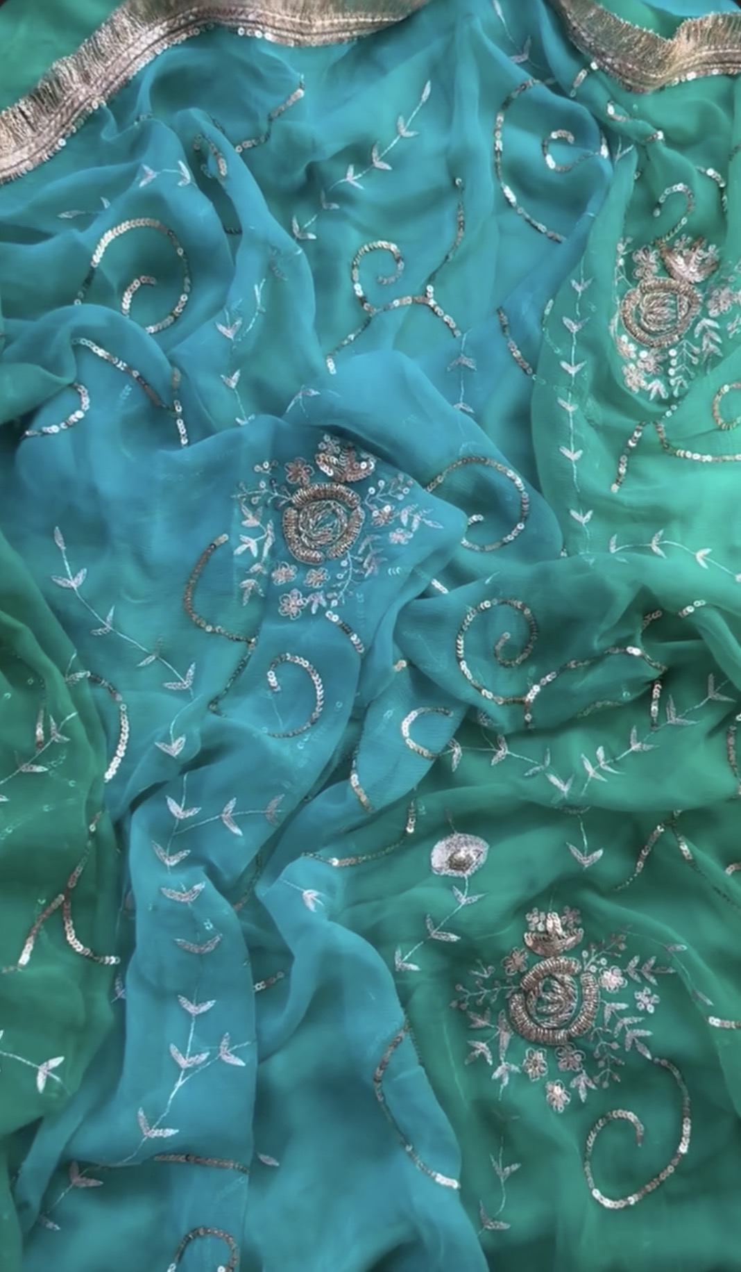 Ava - Pure Chiffon Saree with Handwork