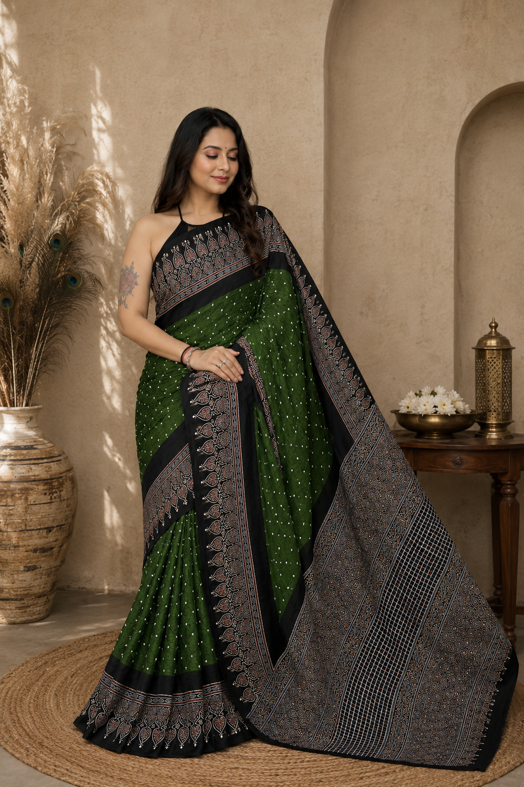 Tiyara - Pure Modal Ajrakh saree