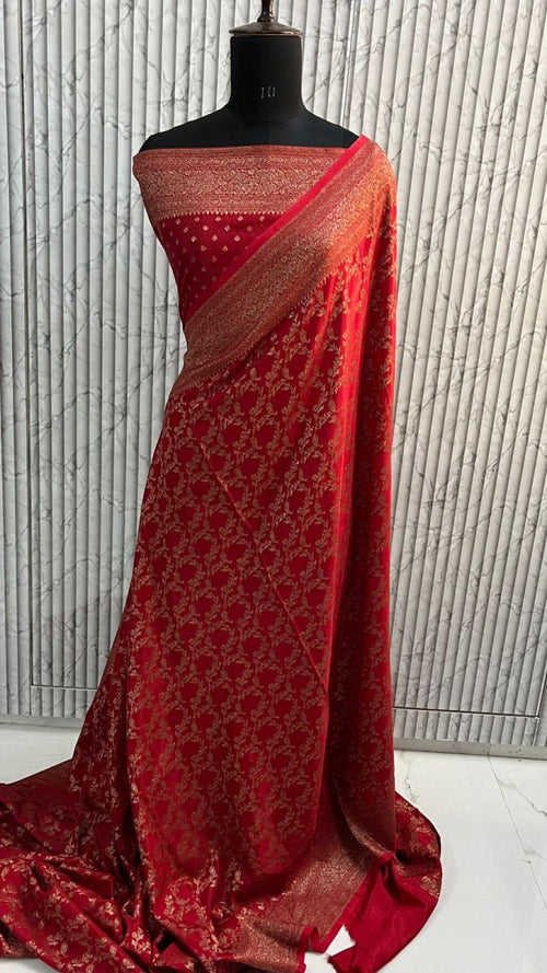 Buma-Pure Khaddi Crepe Chiffon Saree - Zari by Priyanka