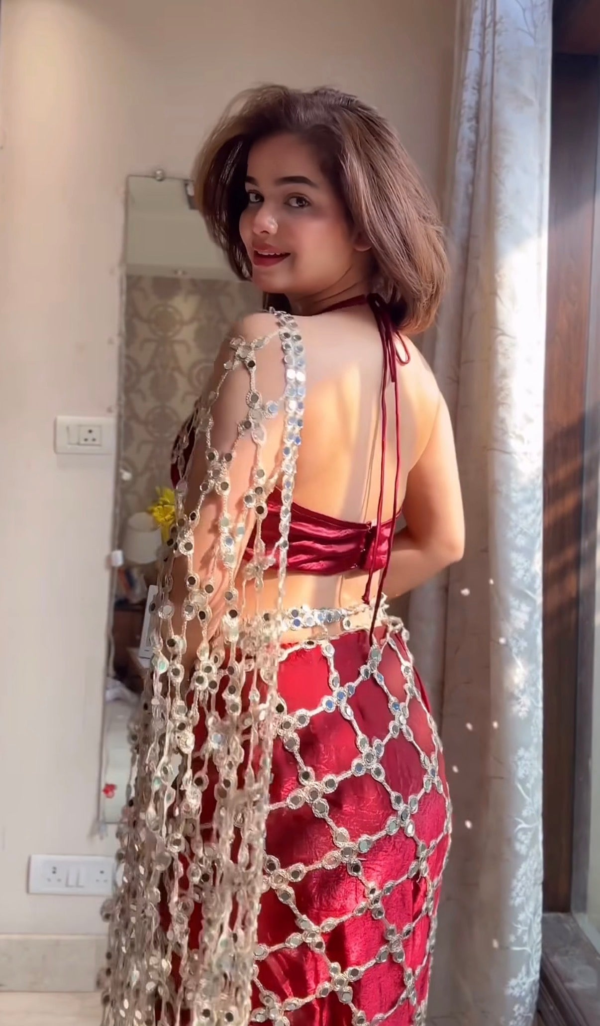 Shobha - Soft Crepe Mirror Silk Saree