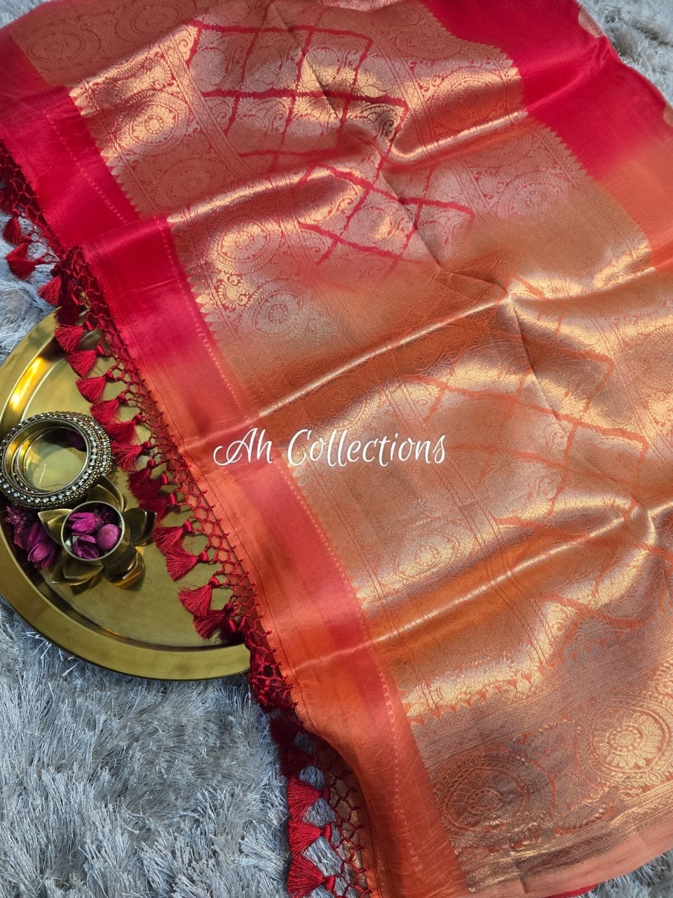 Vrinda - Pure Kora Silk Handwoven Kadhua Saree