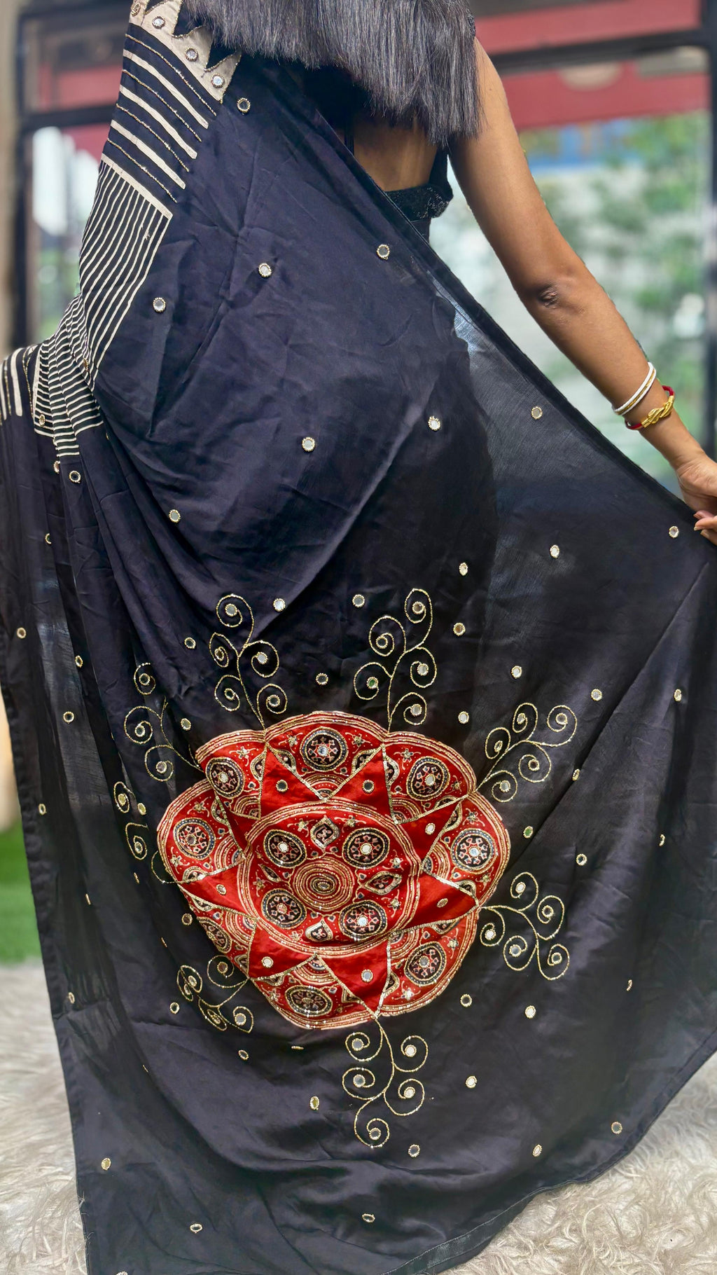 Jaanvi - Pure Modal Handwork Designer Saree