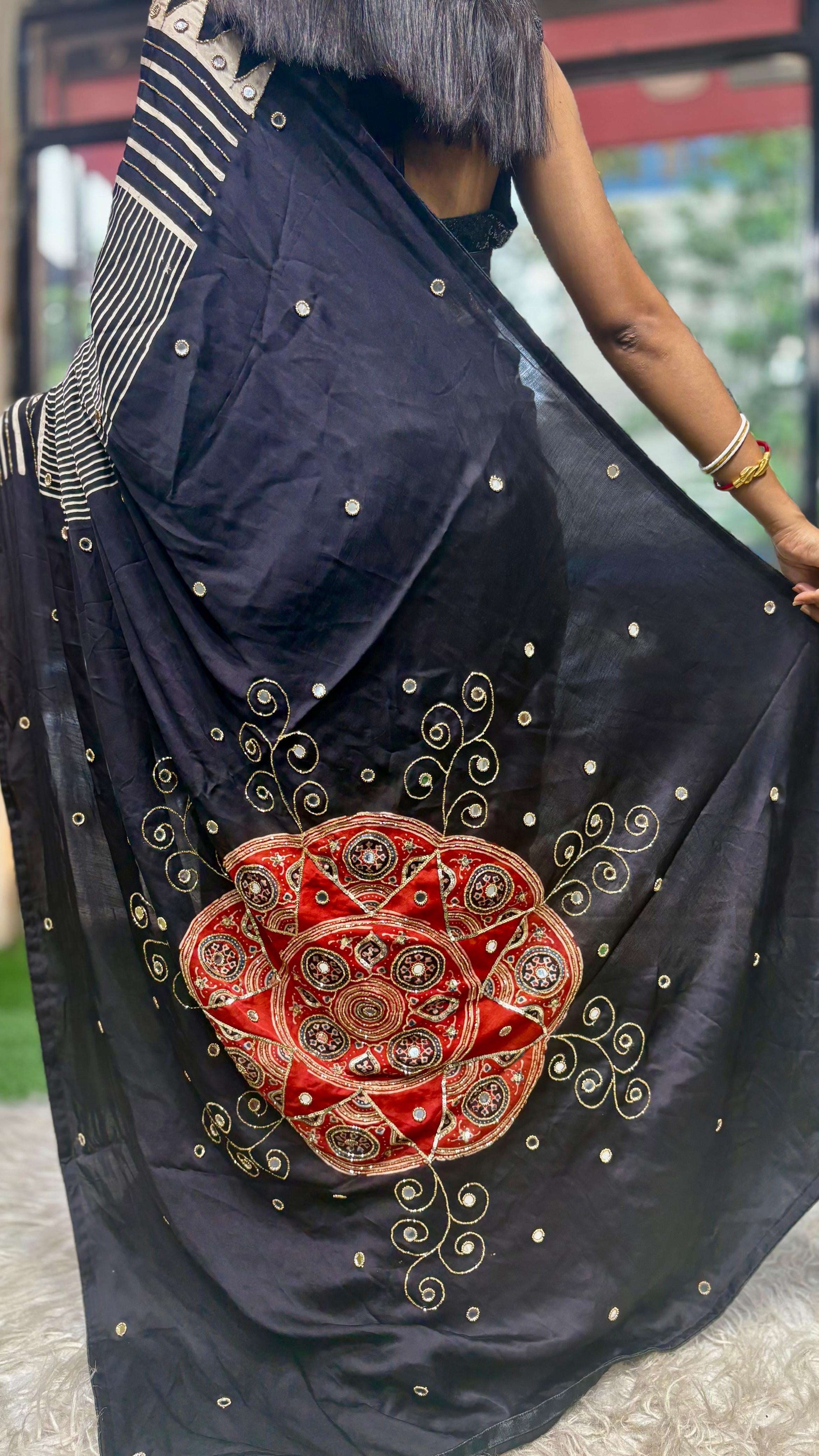 Jaanvi - Pure Modal Handwork Designer Saree