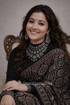 Maraaya - Designer Pure Modal Ajrakh Mirror saree