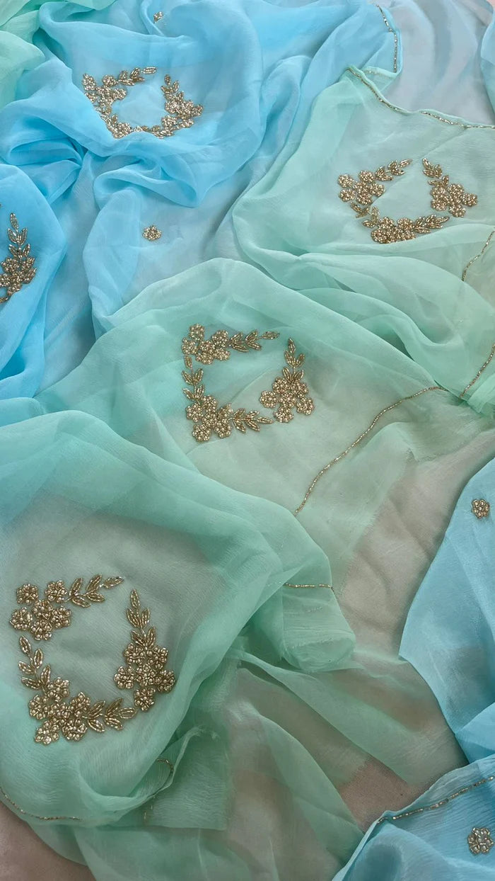 Avaria - Pure Chiffon Saree with Handwork