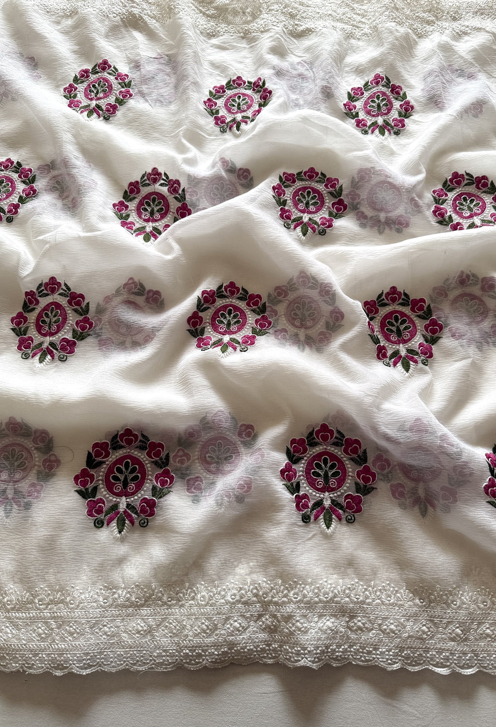 Hira - Chiffon Saree with Contrast Blouse