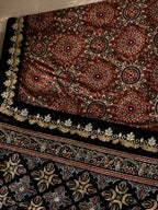 Twinkle | Handcrafted Ajrakh Couture Saree [Ready to dispatch]