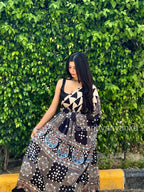 Tanima - Pure Modal Ajrakh Mirror work saree