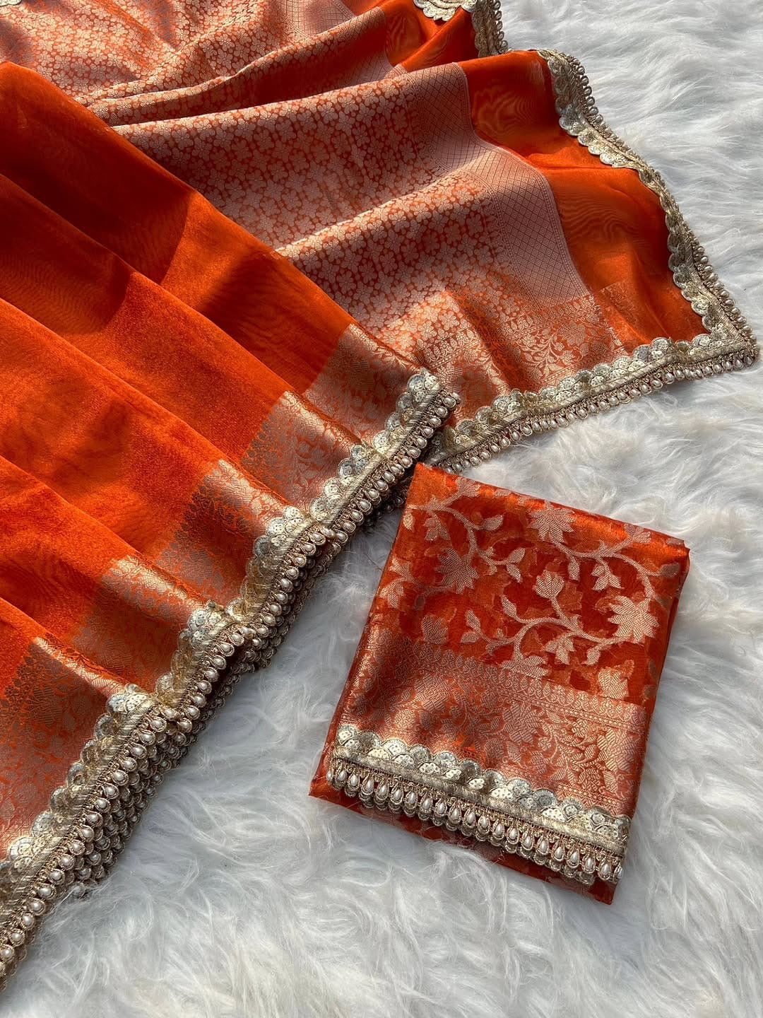 Sarangi - Gold Tissue Saree