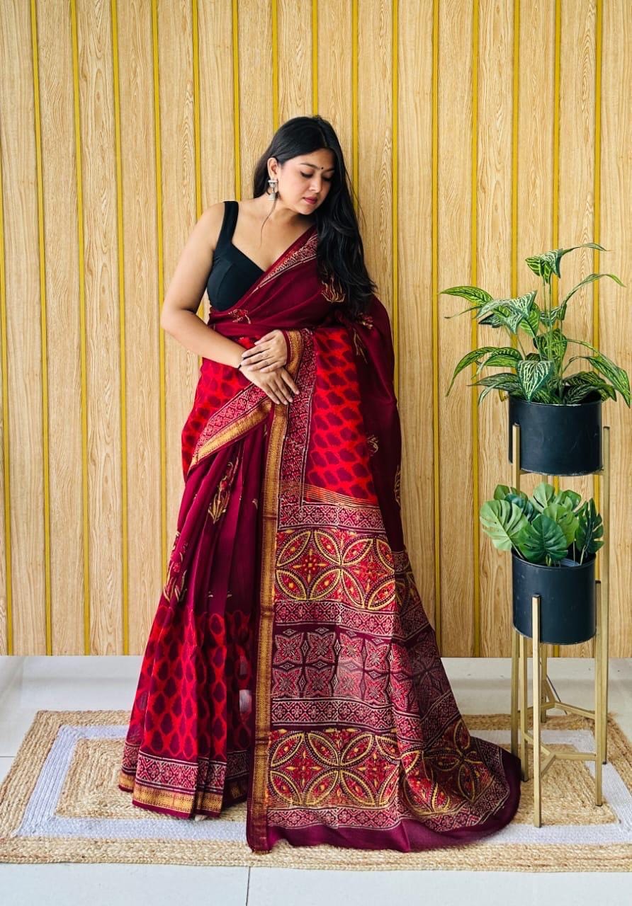 Rudra - Pure Maheshwari Silk Sarees