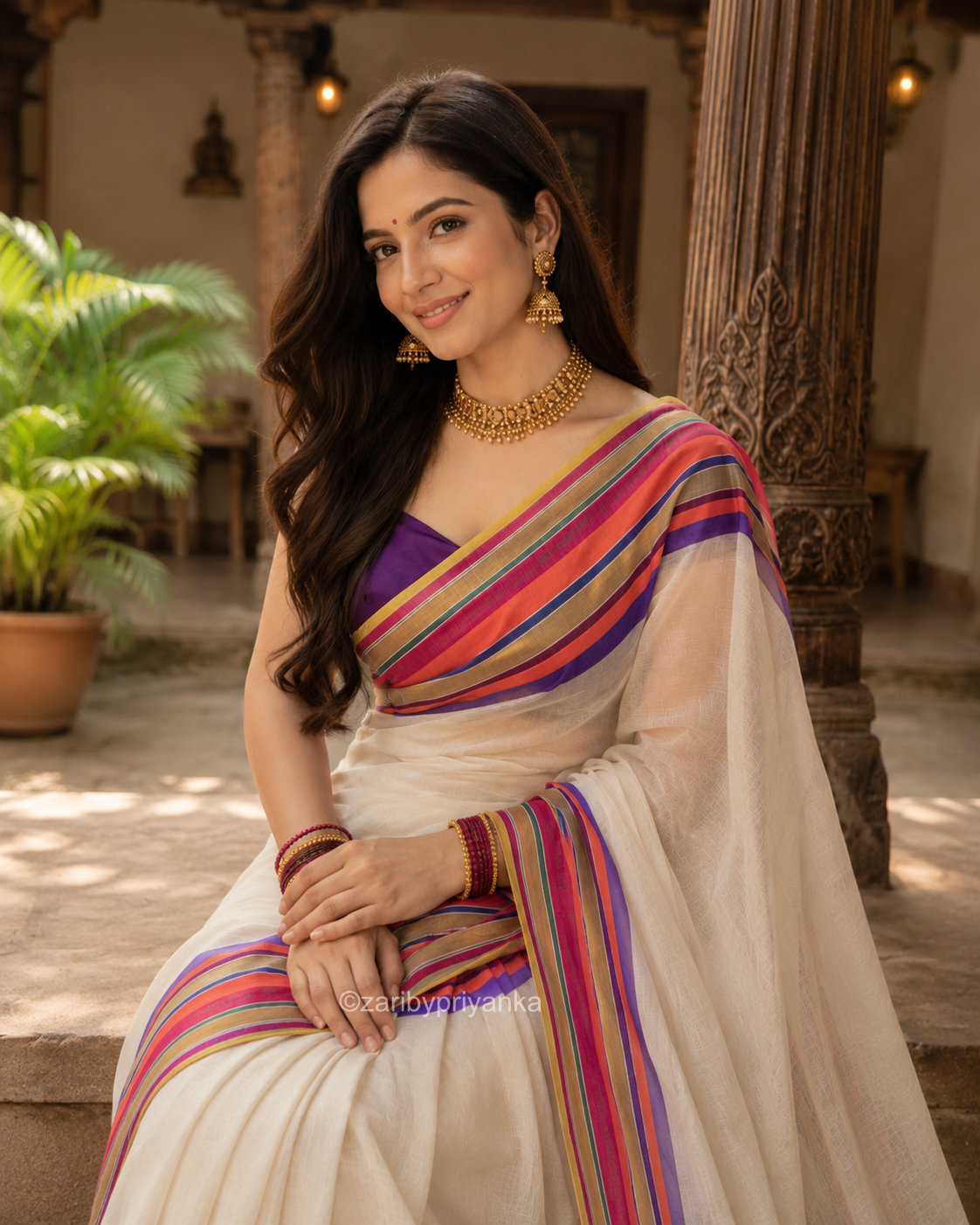 Vaidehi - 120 Mul Mul Handloom Cotton Saree