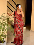 Minali - Pure Modal Ajrakh Mirror work saree