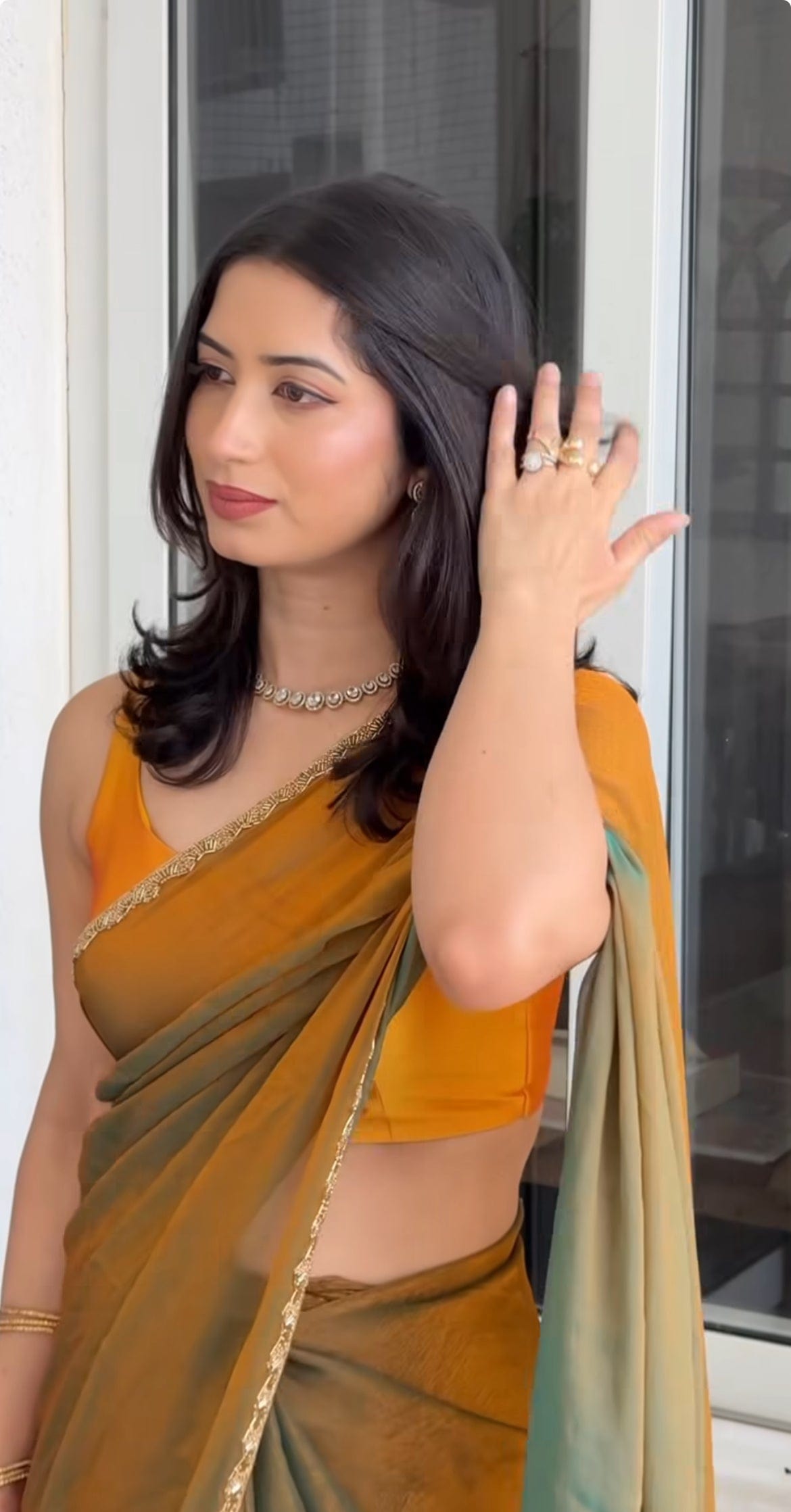 Madhuri - Flowy sheer Chiffon saree