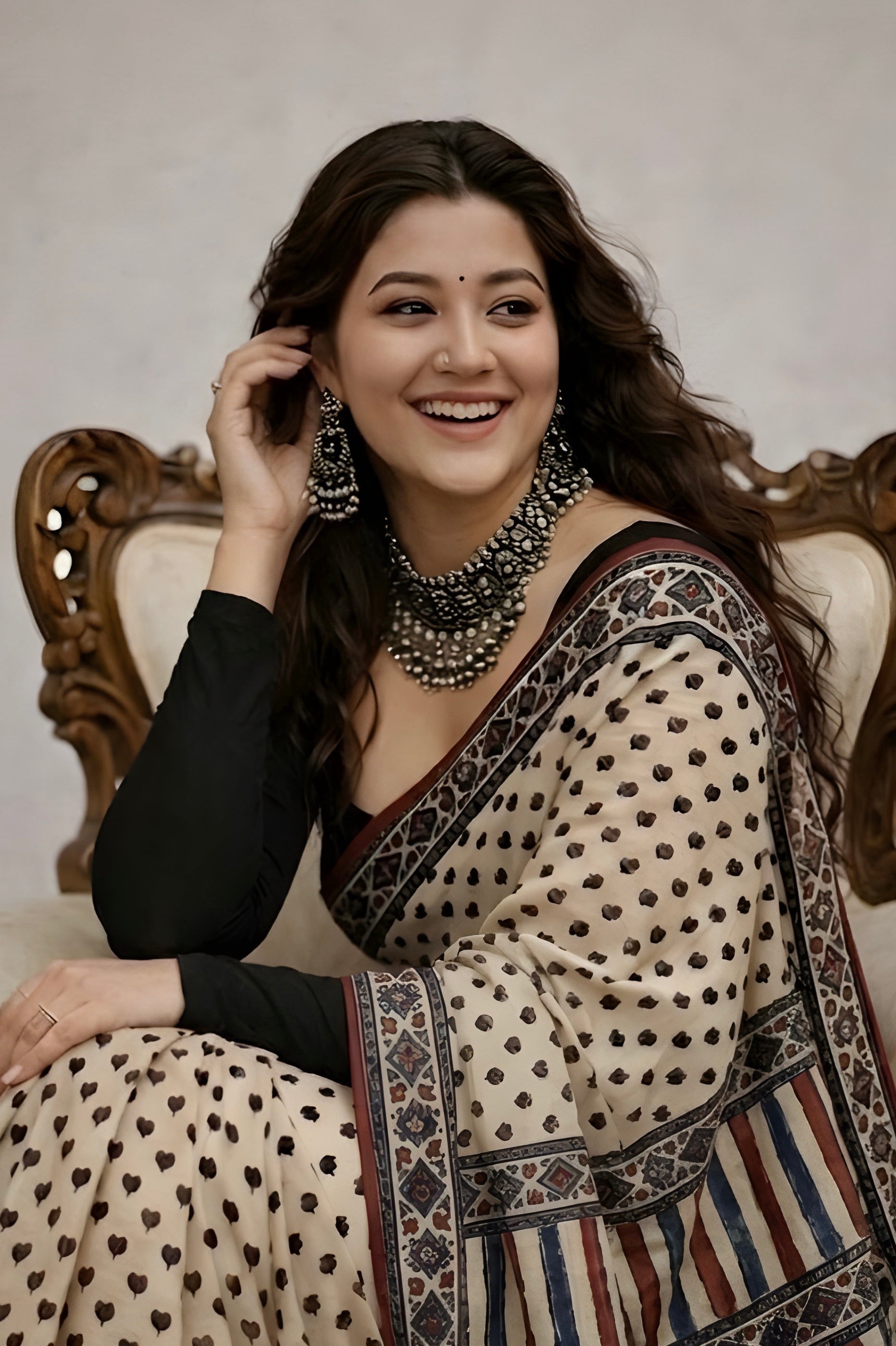 Laila - Pure Modal Ajrakh saree