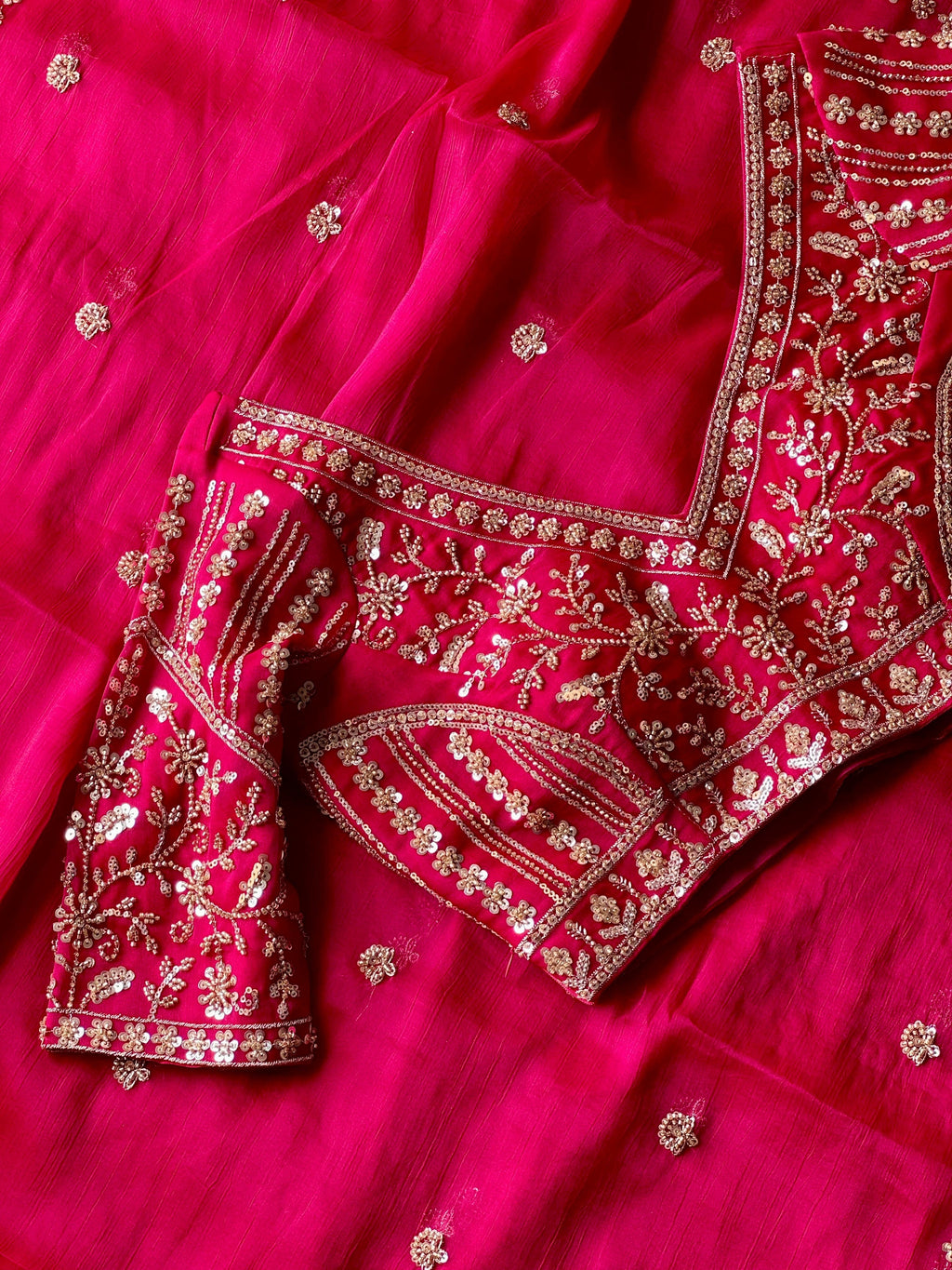 Nikkat - Fuchsia Tissue Silk Cocktail Saree