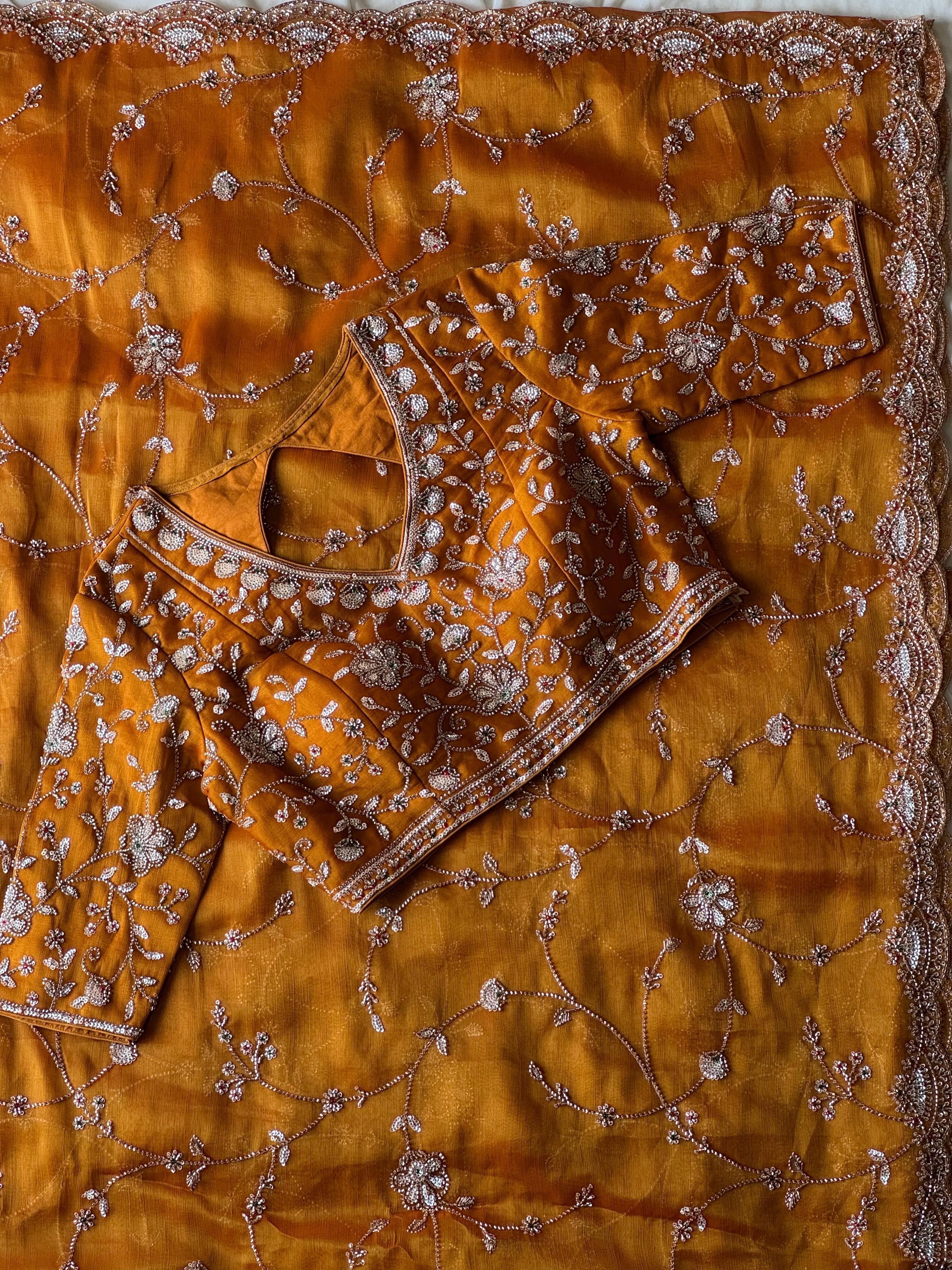 Alana - Designer Tissue Crepe Saree