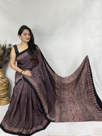 Nushrat  - Pure Modal Ajrakh saree