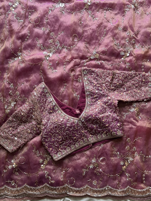 Avtara - Designer Tissue Crepe Saree