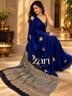 Menka | Handcrafted Ajrakh Couture Saree [Ready to Dispatch]