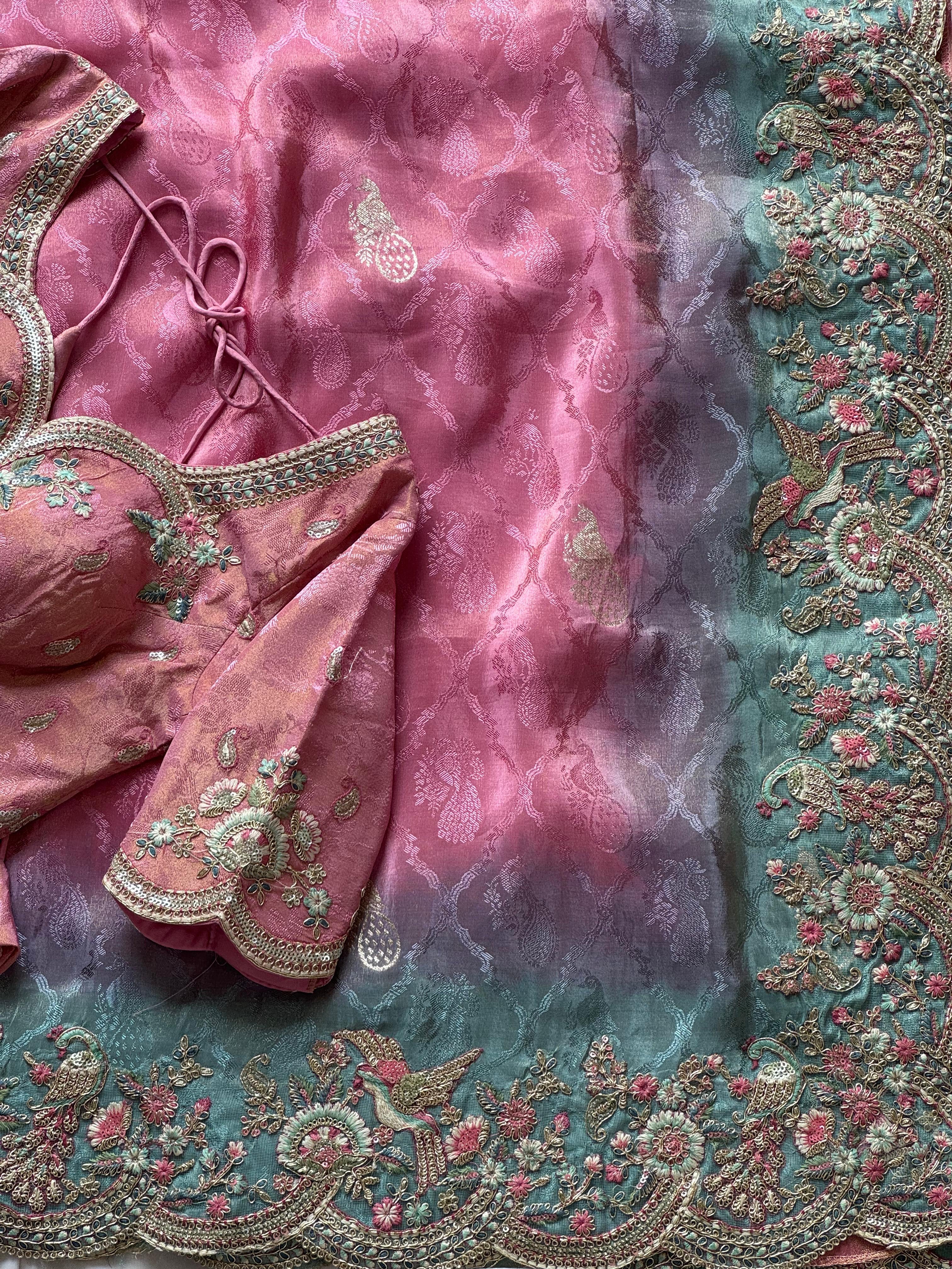 Rishma - Designer Cocktail Handwork Saree