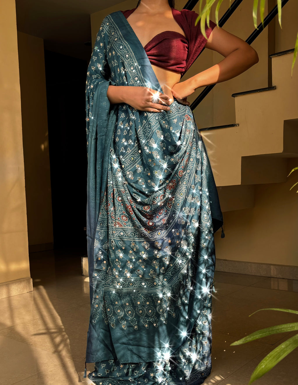 Sheersha - Pure Modal Mirror Designer Saree