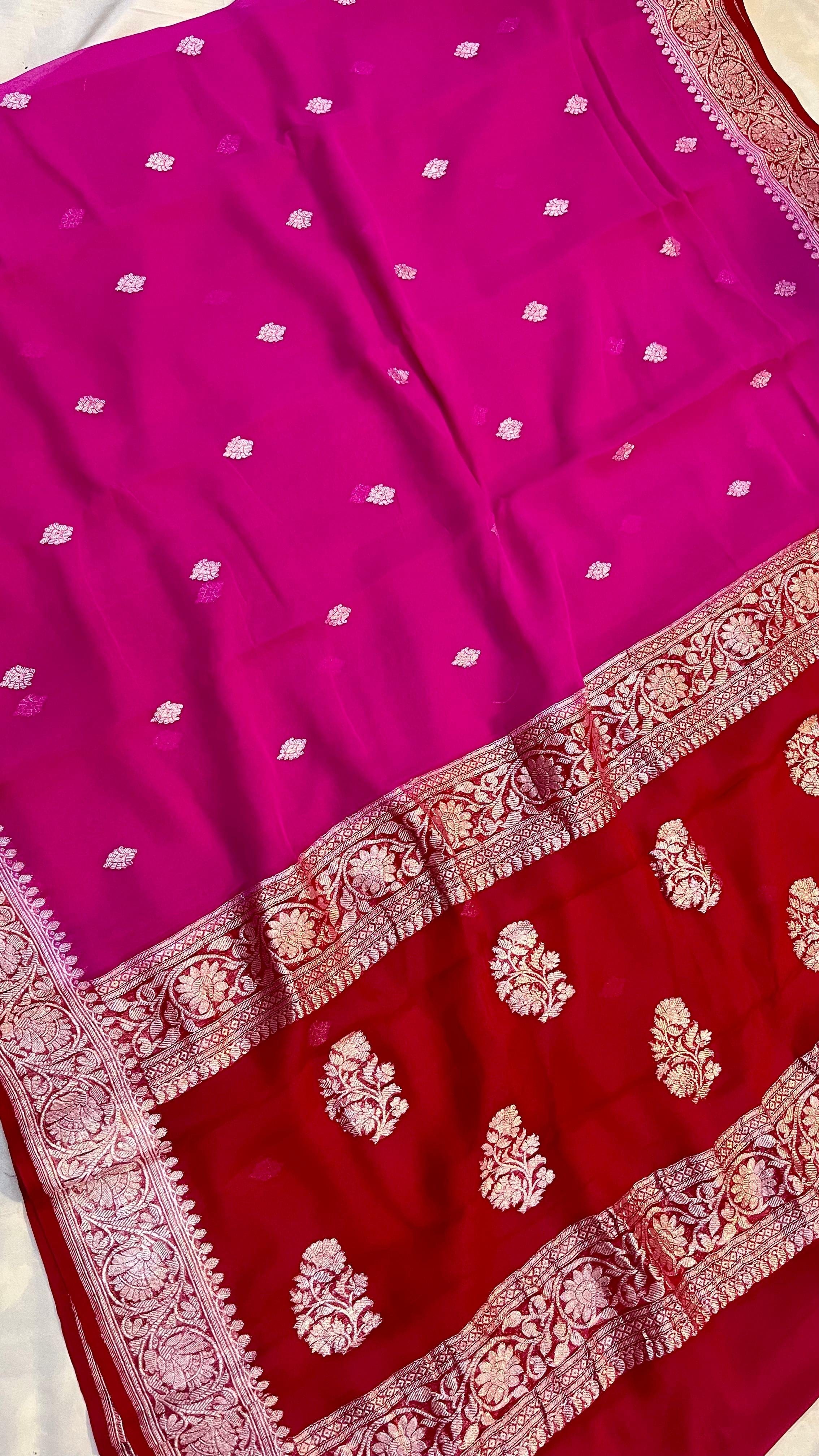 Tyaani - Pure Khaddi Chiffon Banarasi Saree