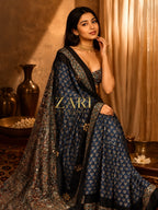 Raksha | Handcrafted Ajrakh Couture Saree [Dispatch from September 15th]