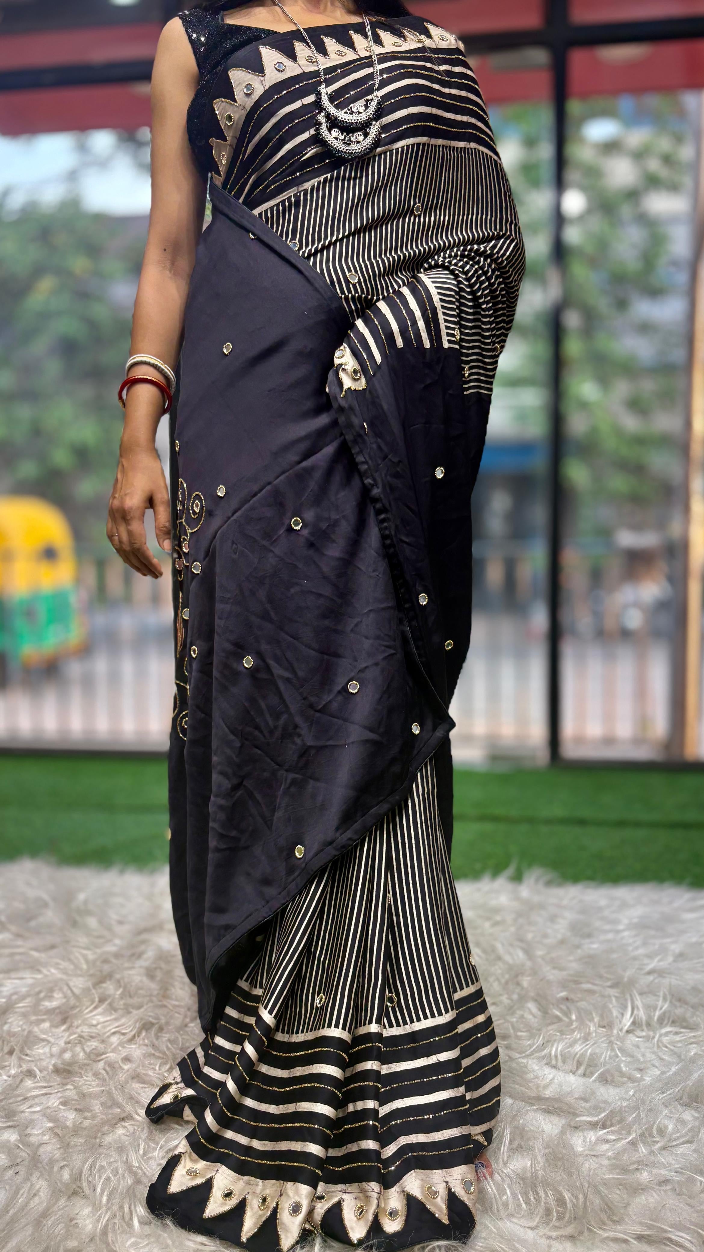 Jaanvi - Pure Modal Handwork Designer Saree