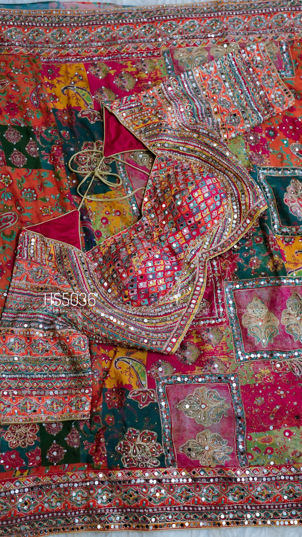 Alika - Designer Chinon Handwork Saree