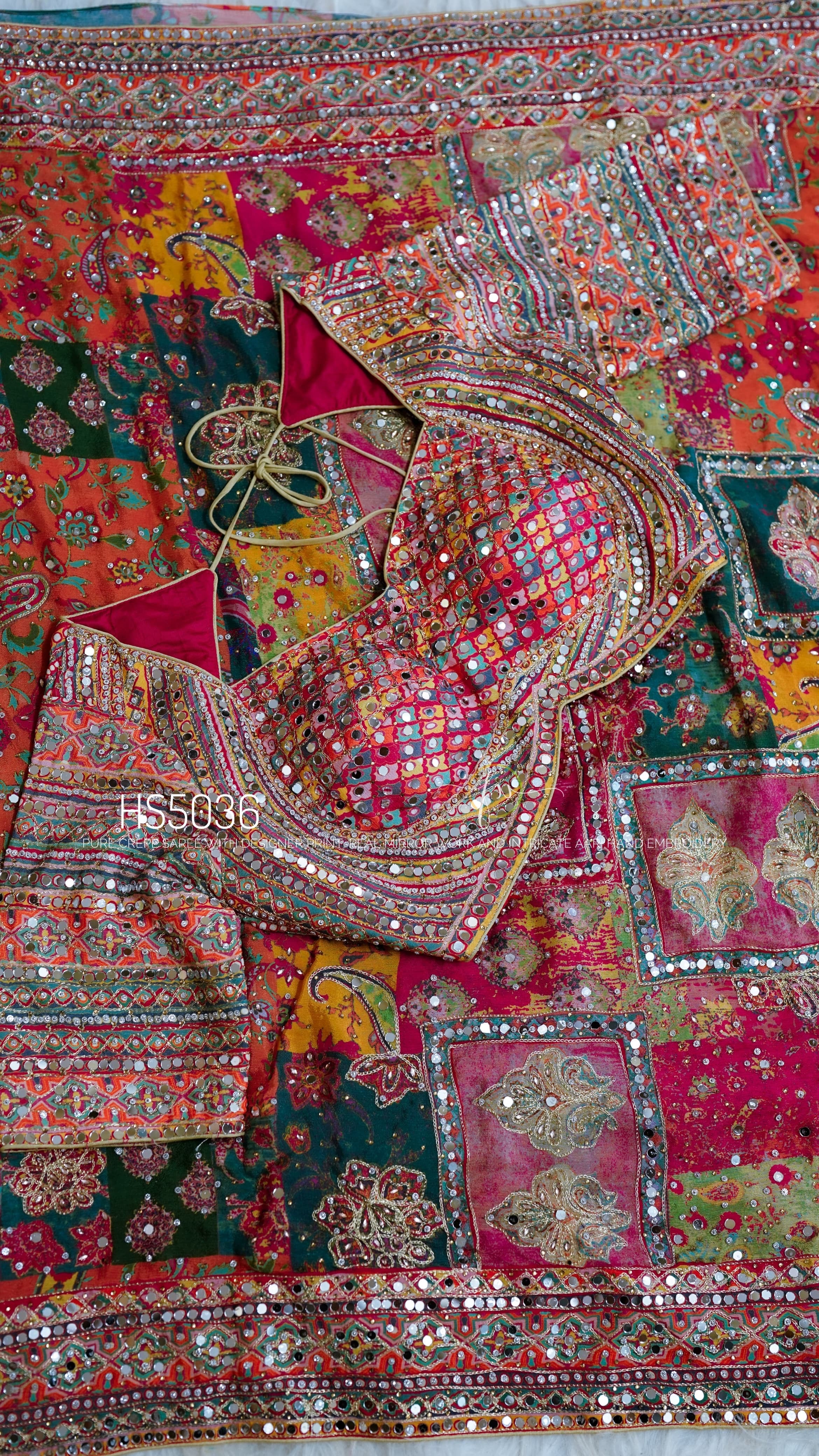 Alika - Designer Chinon Handwork Saree