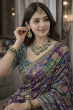 Shagun - Designer Chinon Handwork Saree