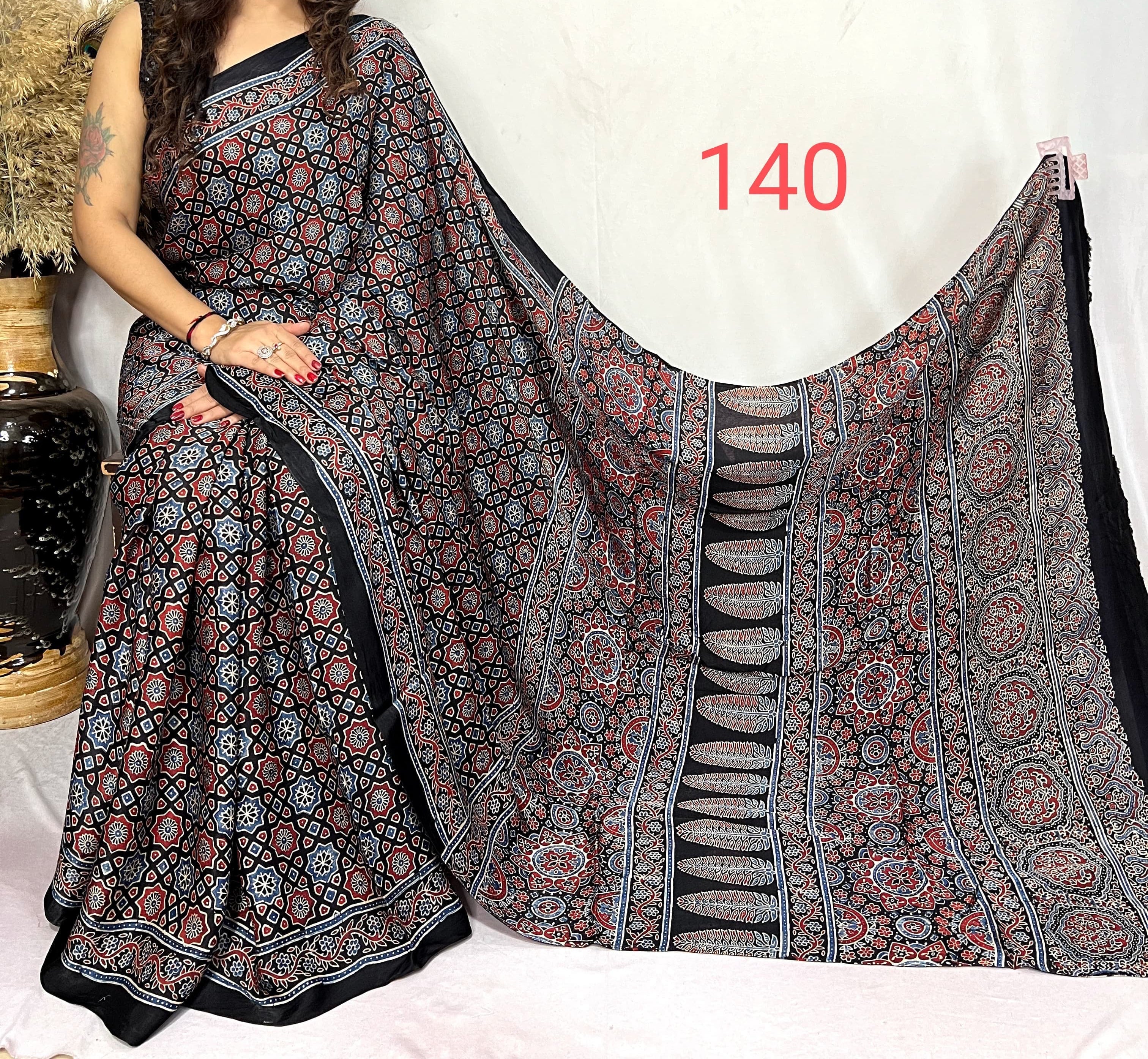 Mithali - Pure Modal Ajrakh saree