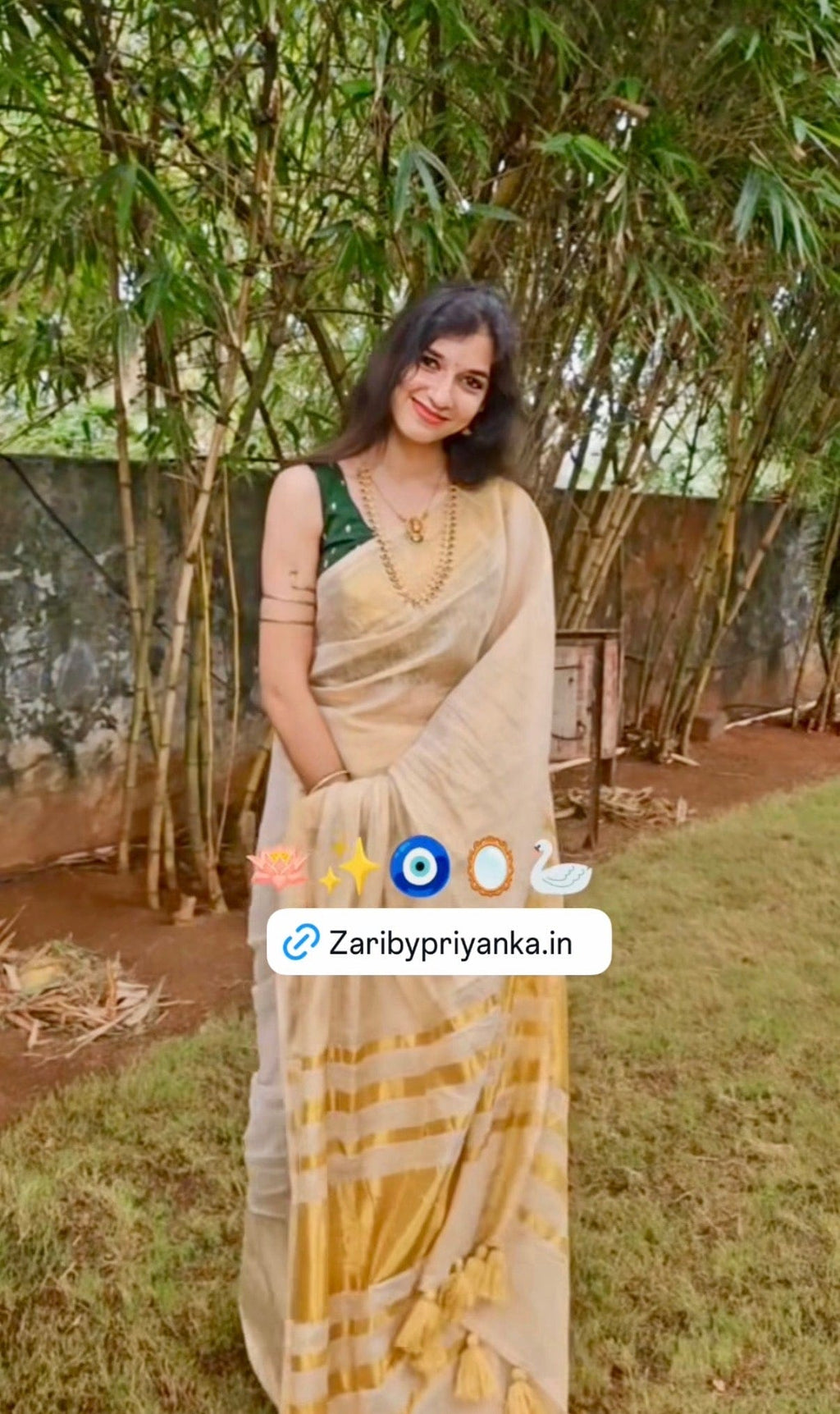 Posh - Gold Tissue Soft Linen Saree