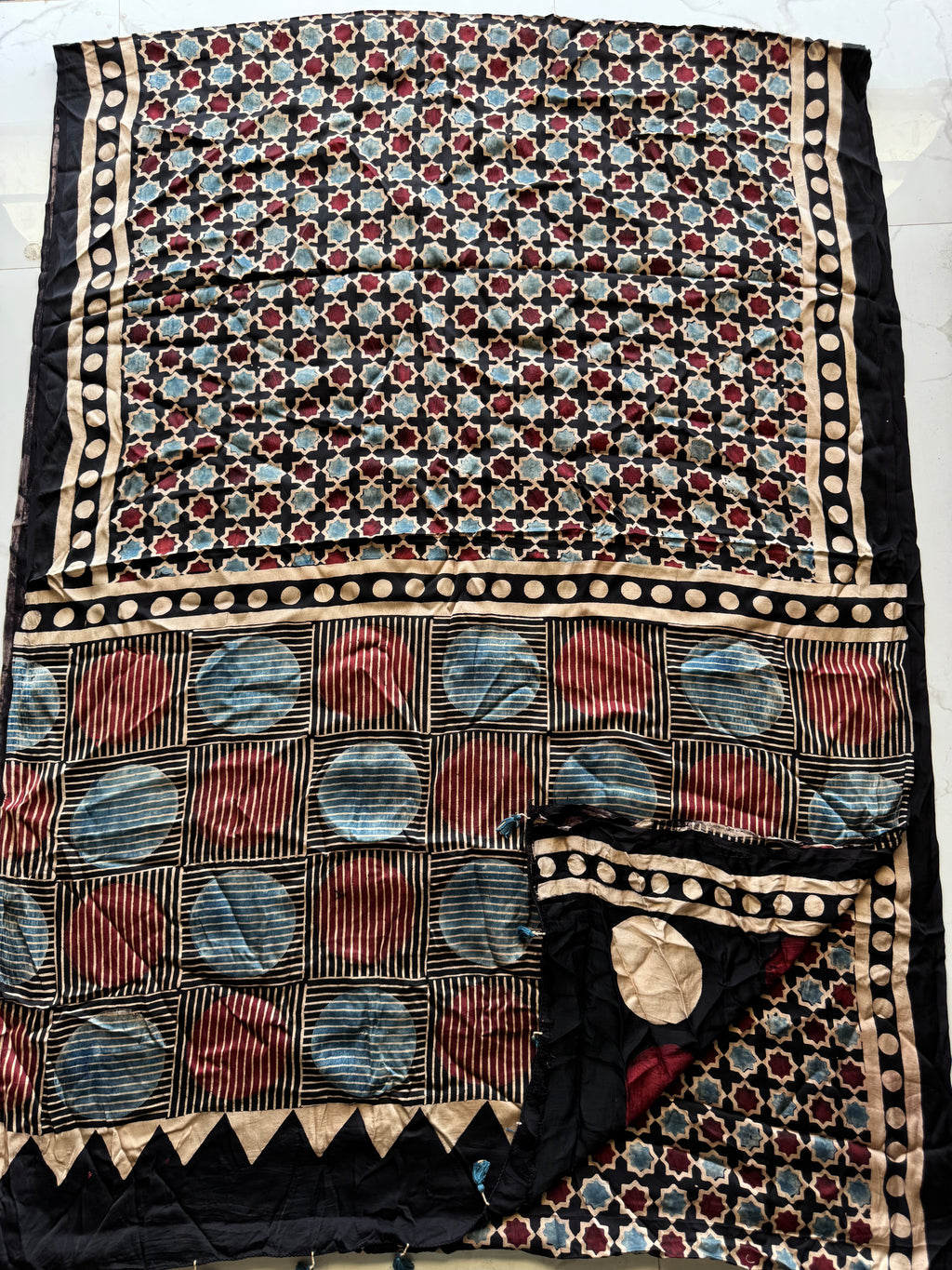 Durga  - Pure Modal Ajrakh saree