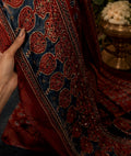 Zora | Handcrafted Ajrakh Couture Saree