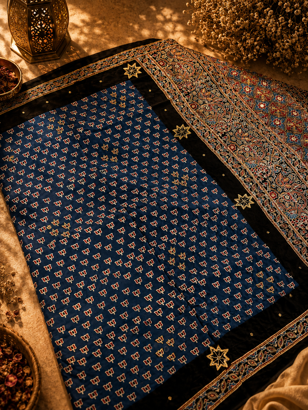 Raksha | Handcrafted Ajrakh Couture Saree [Dispatch from September 15th]