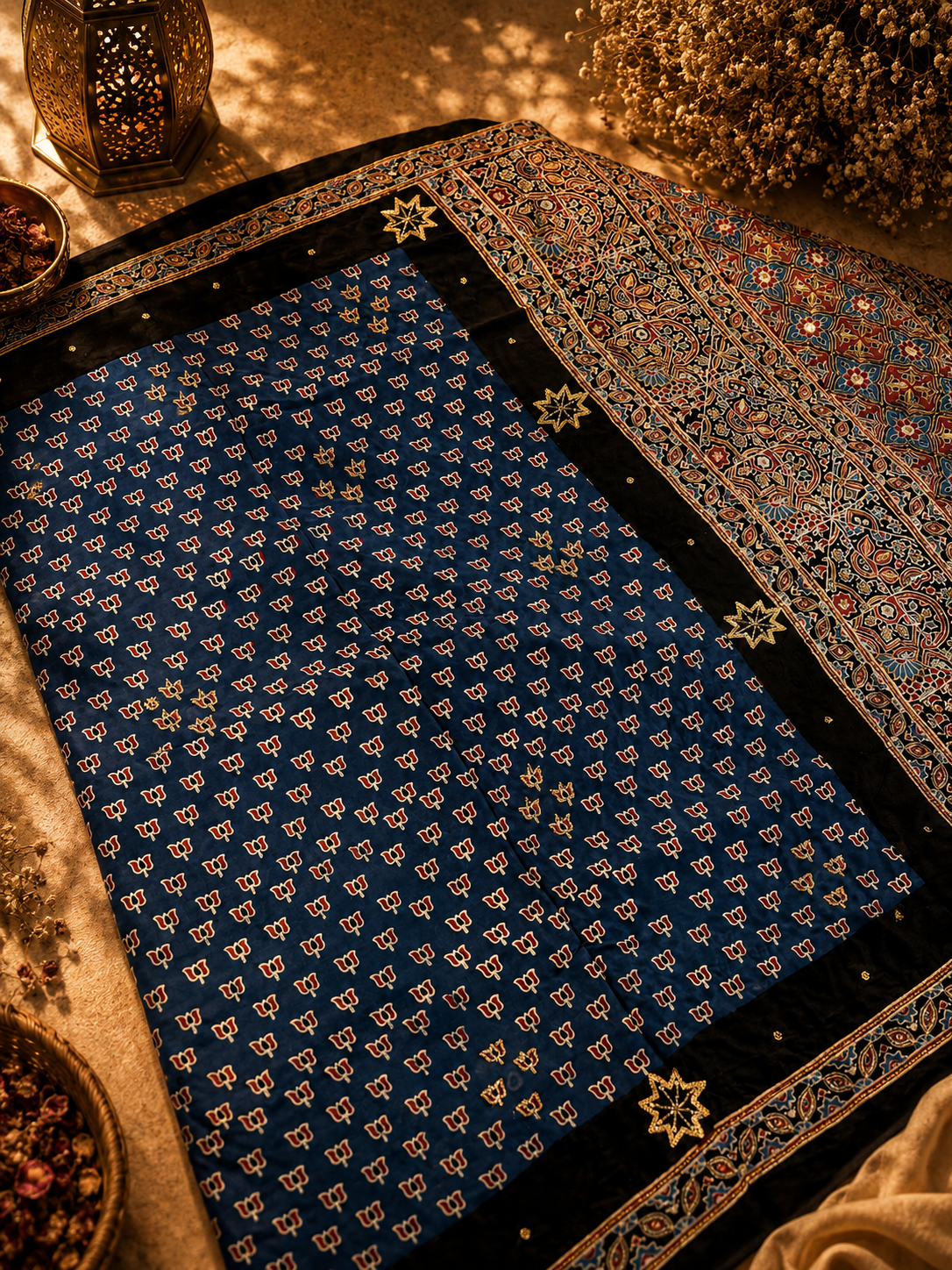 Raksha | Handcrafted Ajrakh Couture Saree [Dispatch from September 15th]