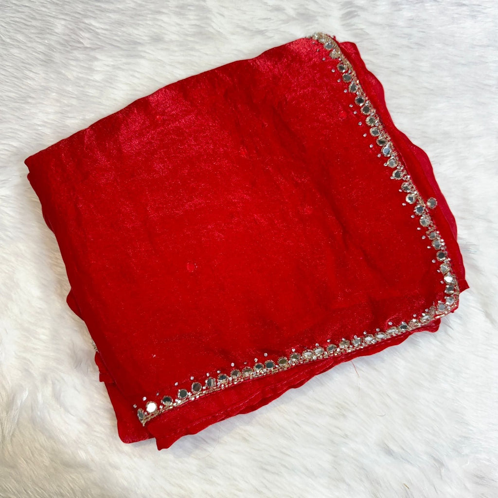 Rosey - Shimmer Crepe Saree