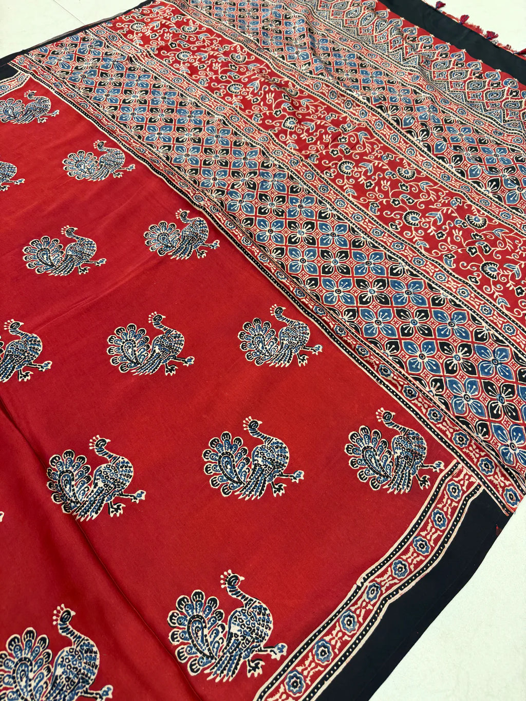 Gulnar - Pure Modal Ajrakh saree
