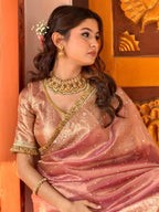 Mumtaz - Glass Tissue Silk Saree with Handwork