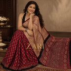 Aditi - Pure Shibori Modal Ajrakh saree