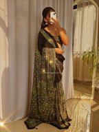 Tanara - Pure Modal Ajrakh Mirror saree